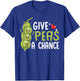 Vegan Vegetable Give Peas A Chance Earth Day T-Shirt - T-Shirt | Royal