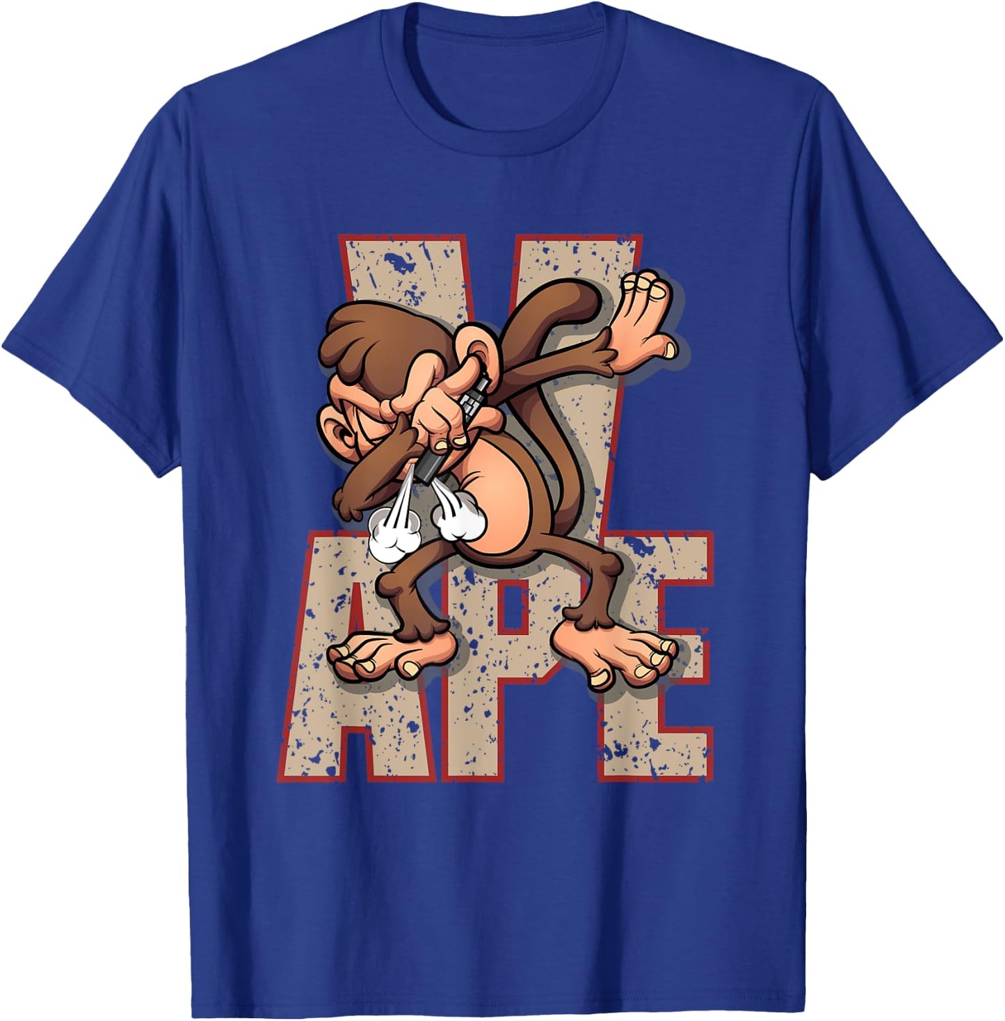Vaping Dabbing Exhale Ape Smoking Monkey Ecig Vapor T-Shirt - T-Shirt | Royal