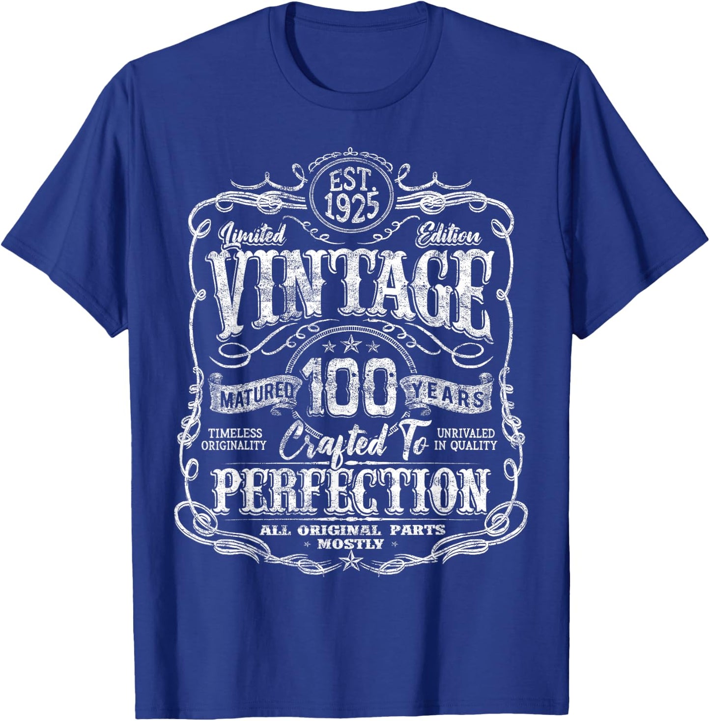 Vintage 1925 Limited Edition 100 year old 100th Birthday T-Shirt - T-Shirt | Royal