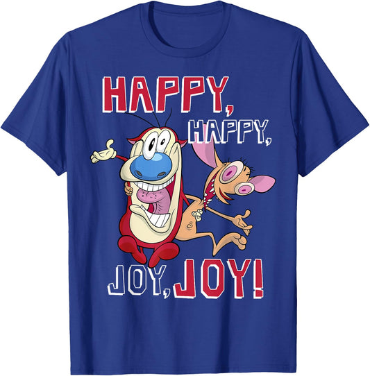 Ren and Stimpy Happy Joy Crazy Eyes BFFs T-Shirt - T-Shirt | Royal