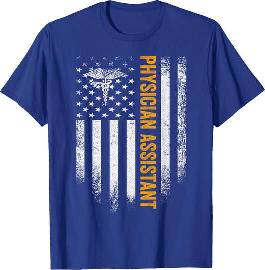 Vintage USA Physician Assistant American Flag T-Shirt - T-Shirt | Royal