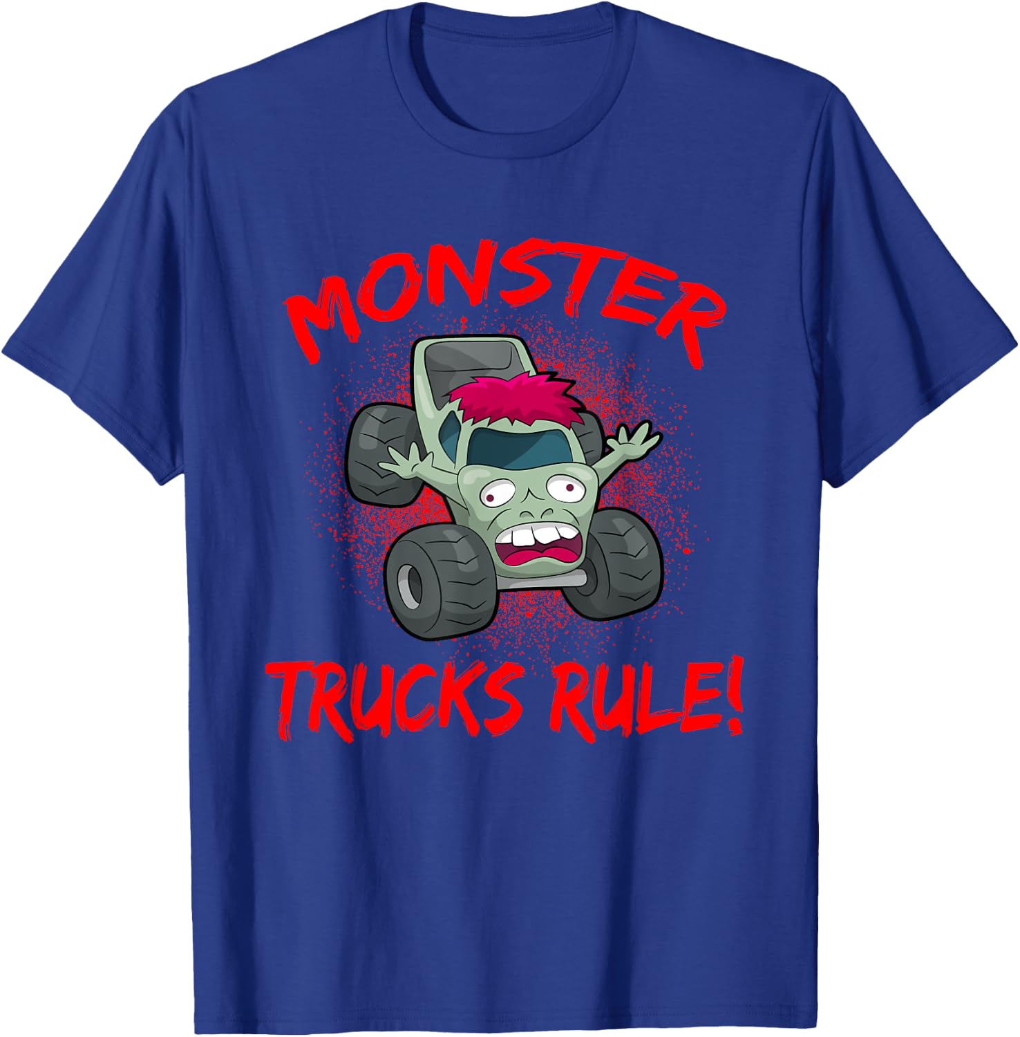 Zombie Cartoon Monster Trucks Rule Big Size Car SUV T-Shirt - T-Shirt | Royal