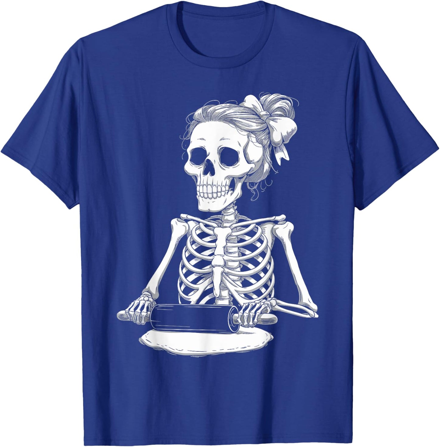 Skeleton Baker Spooky Halloween Baking Cake Lover Bakery T-Shirt - T-Shirt | Royal