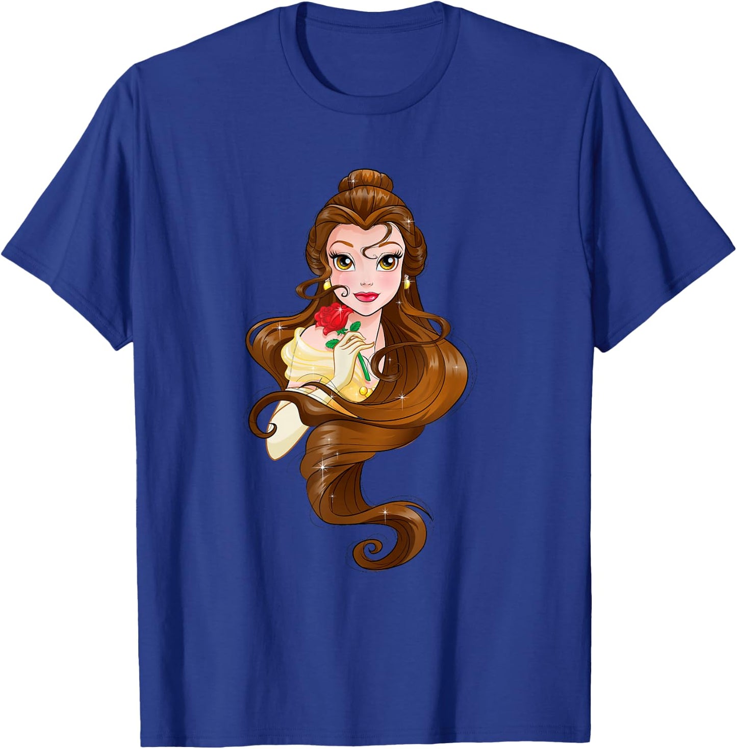 Disney Belle Black Classic Fit - Adult Round Neck Short Sleeve Fantasy T-Shirt - T-Shirt | Royal