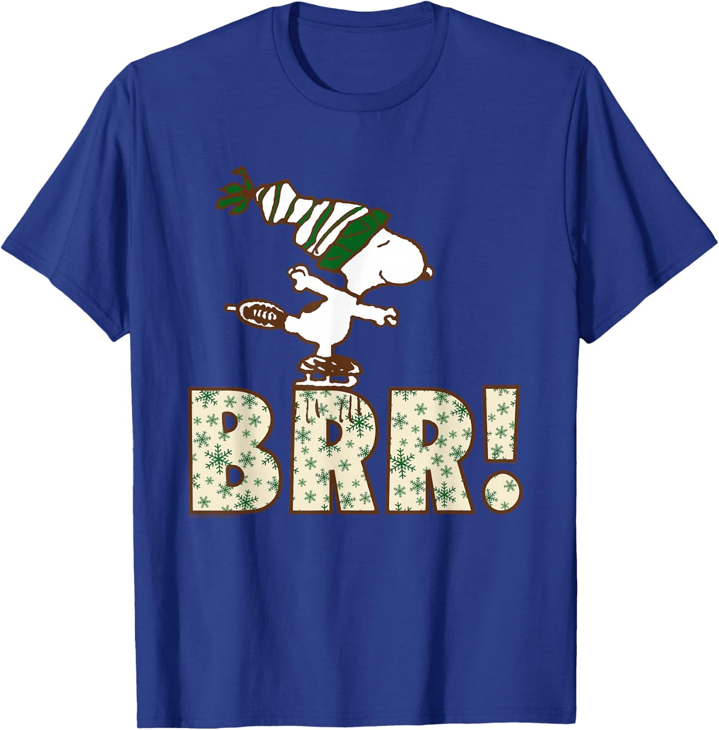 Peanuts Christmas Snoopy Ice Skating Brr T-Shirt - T-Shirt | Royal