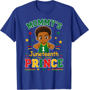 Juneteenth Shirts Boys Mommy's Juneteenth Prince Black Boy T-Shirt - T-Shirt | Royal