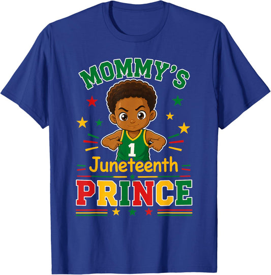 Juneteenth Shirts Boys Mommy's Juneteenth Prince Black Boy T-Shirt - T-Shirt | Royal