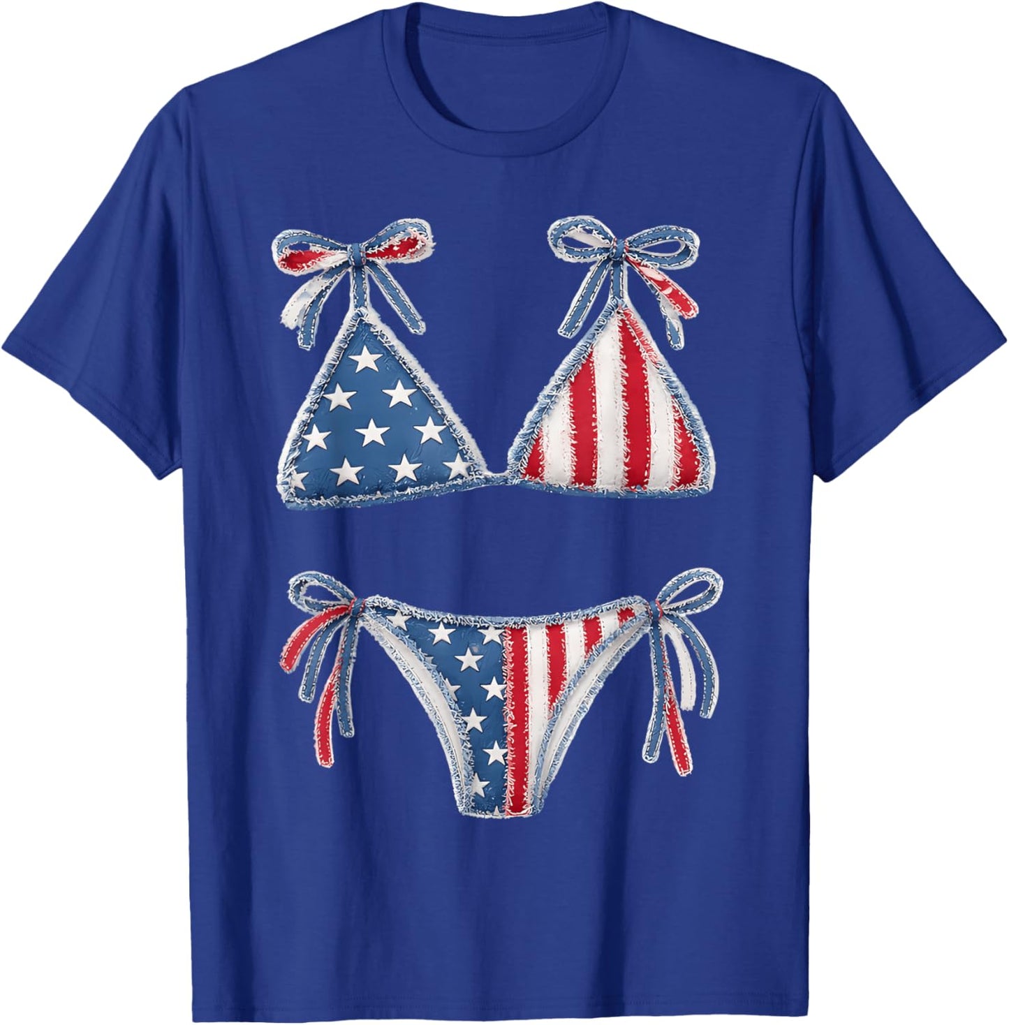 Bikini American Flag Cover Up Swimsuit 4th of July American T-Shirt - T-Shirt | Royal