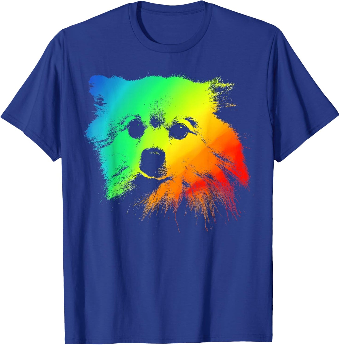 POM-CHI Colorful Rainbow Retro T-Shirt - T-Shirt | Royal