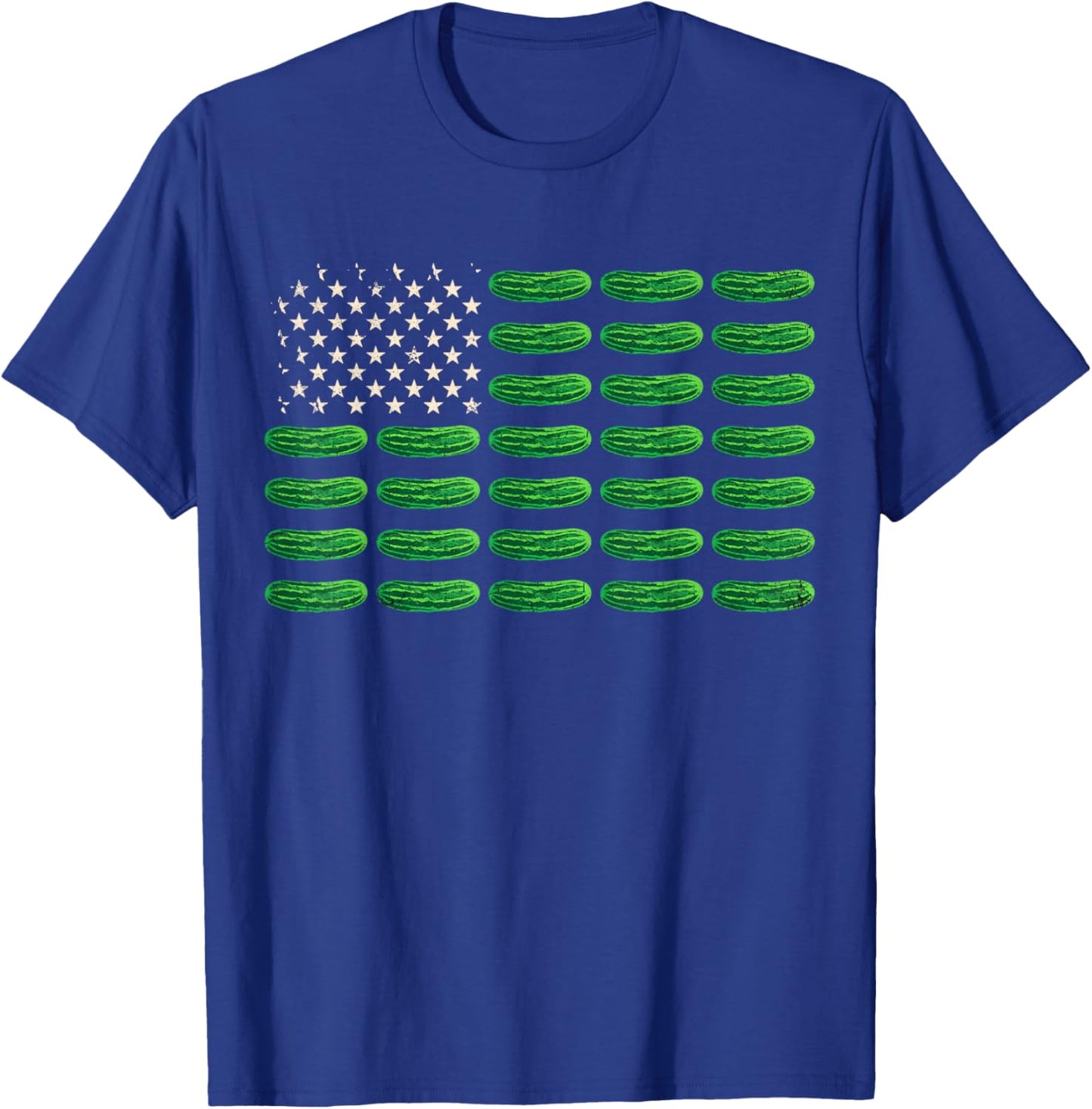 Funny Pickle Cucumber American Flag Pickle Lover 4th of July T-Shirt - T-Shirt | Royal