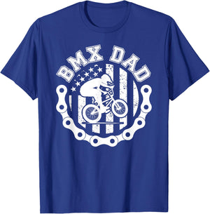 BMX Dad of A BMX Rider Dad US Flag BMX Father T-Shirt - T-Shirt | Royal