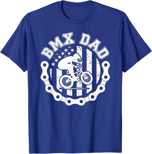 BMX Dad of A BMX Rider Dad US Flag BMX Father T-Shirt - T-Shirt | Royal