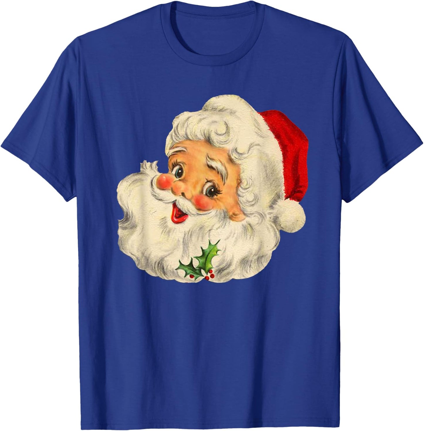 Cool Vintage Christmas Santa Claus Face T-Shirt - T-Shirt | Royal