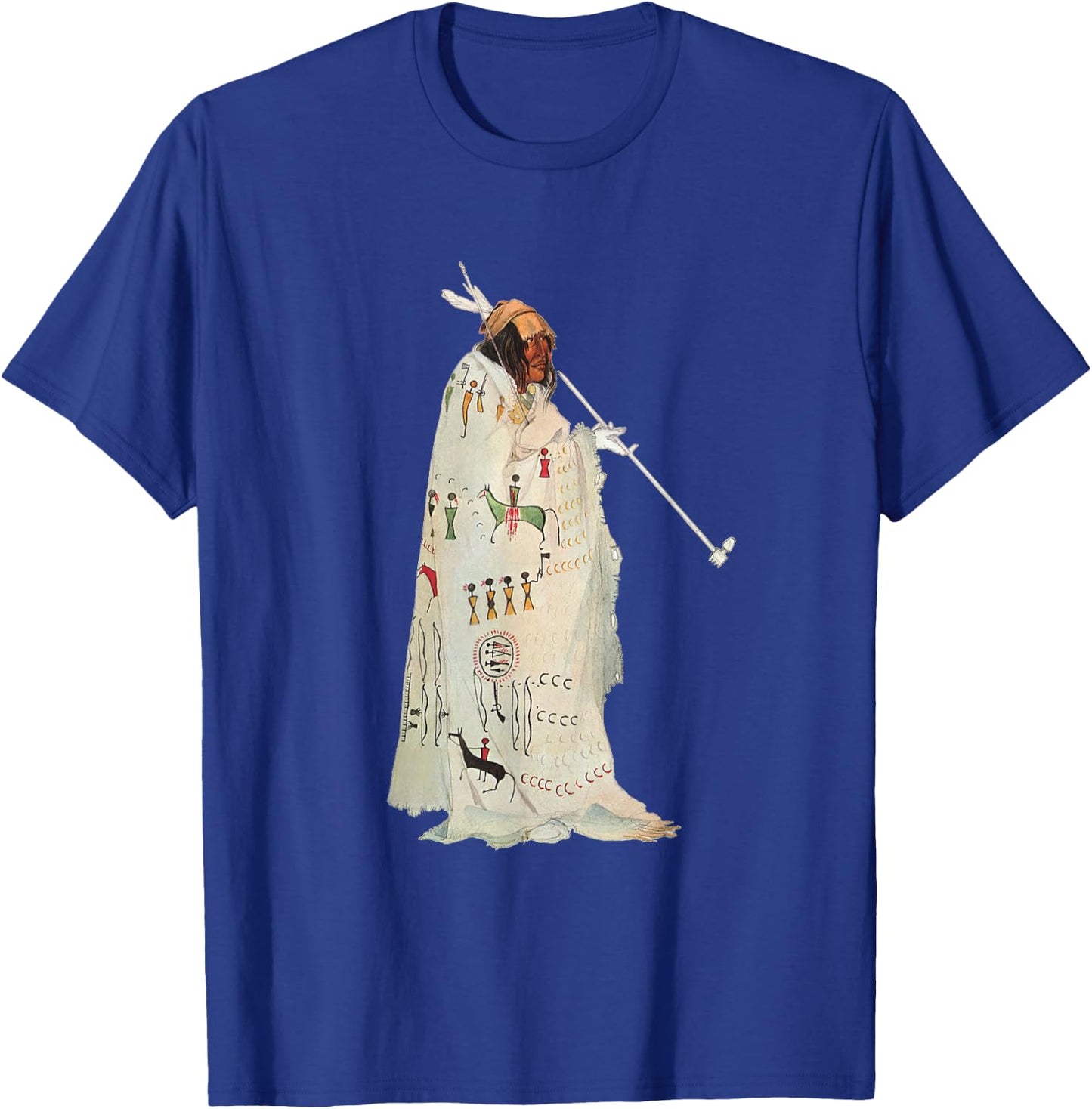 Native American Indian with Pipe by Karl Bodmer T-Shirt - T-Shirt | Royal