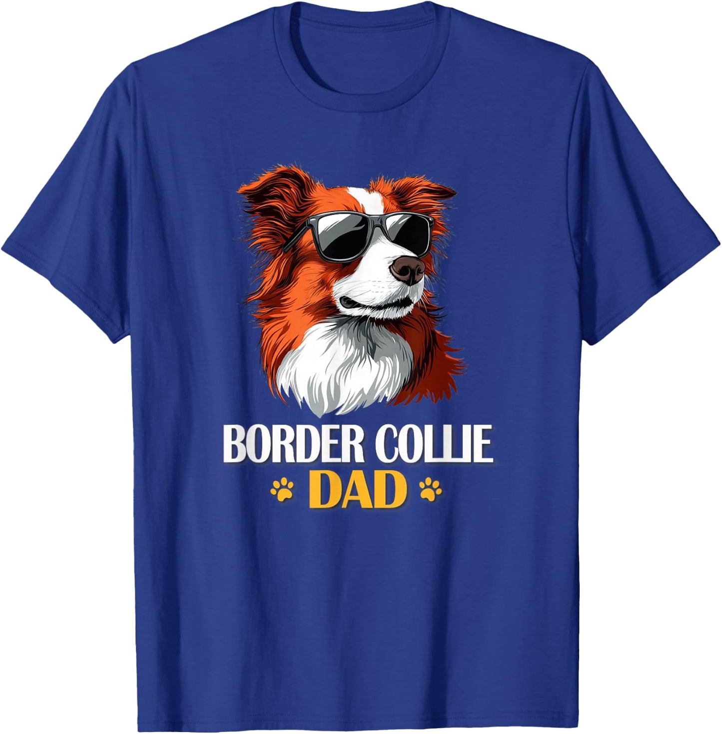 Funny Cool Sunglasses Red Border Collie Dad Lover T-Shirt - T-Shirt | Royal