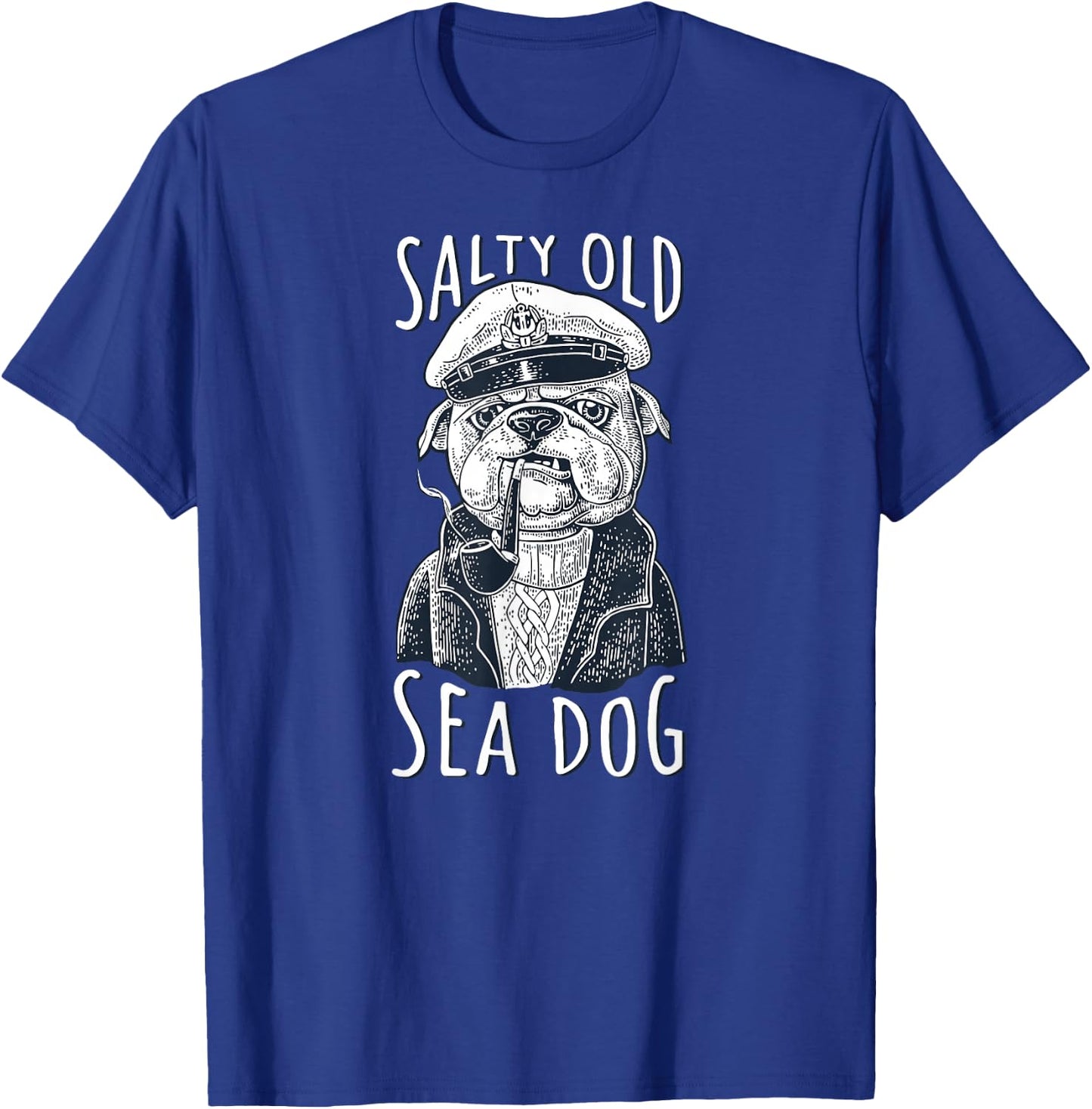 Maritime Dog Salty Old Sea Dog Capitain Nautical T-Shirt - T-Shirt | Royal