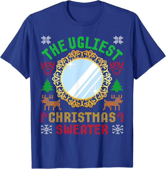 The Ugliest Ugly Christmas Sweater With Mirror Funny Xmas T-Shirt - T-Shirt | Royal