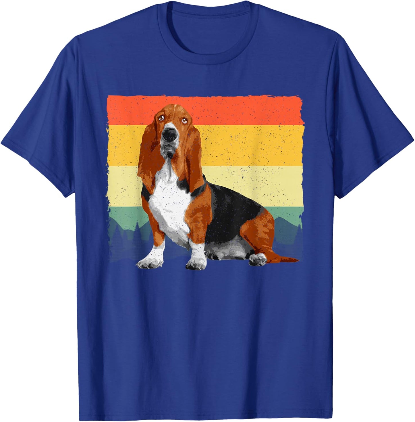 Retro Basset Hound Art Women Kids Basset Hound Lover T-Shirt - T-Shirt | Royal