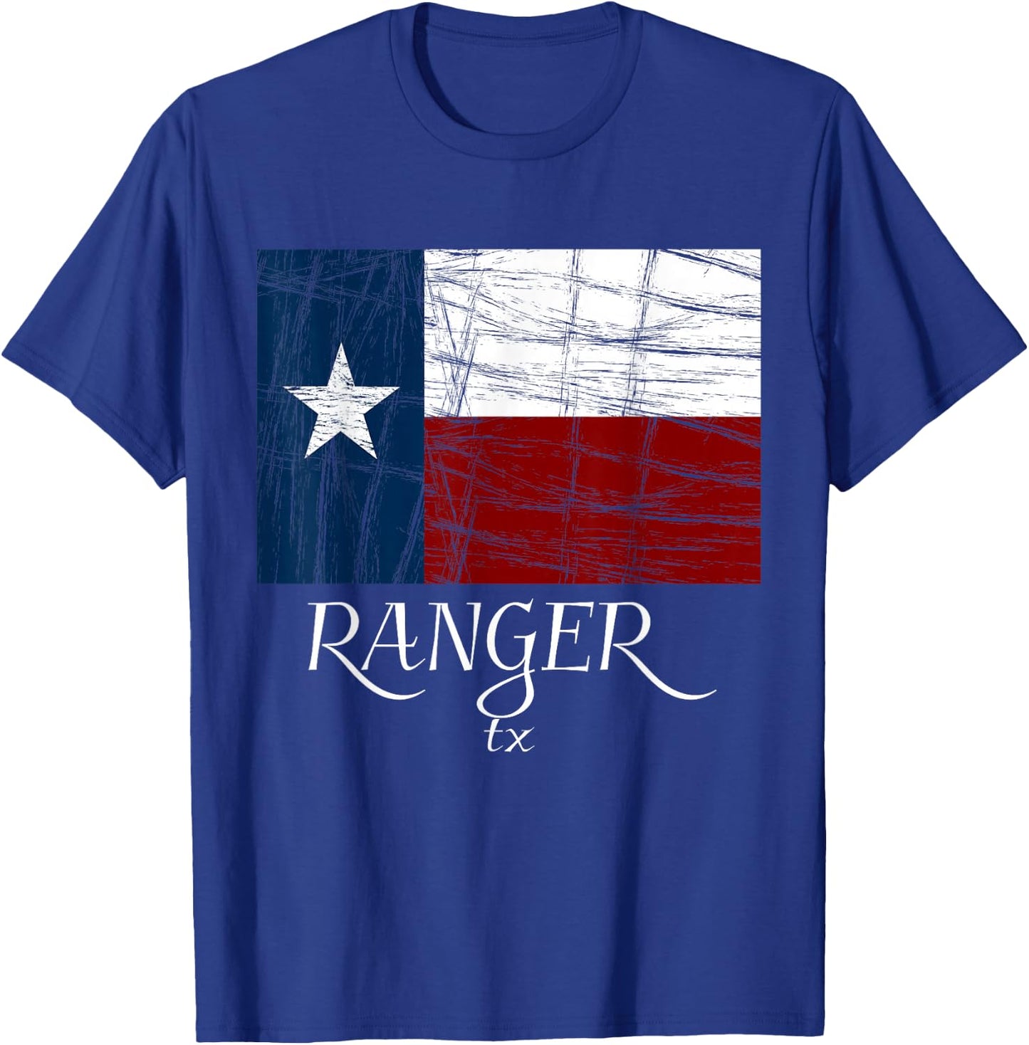 Ranger TX - | City State - Texas Flag T-Shirt - T-Shirt | Royal