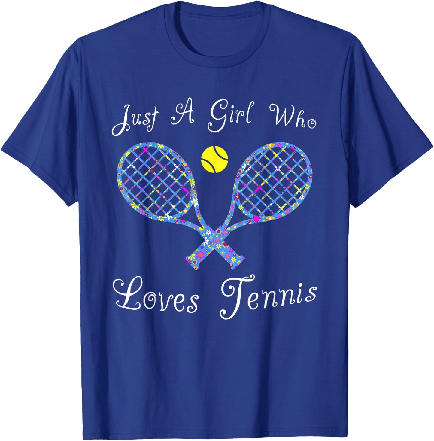 Fun Cute Just a Girl Who Loves Tennis Player T-Shirt - T-Shirt | Royal