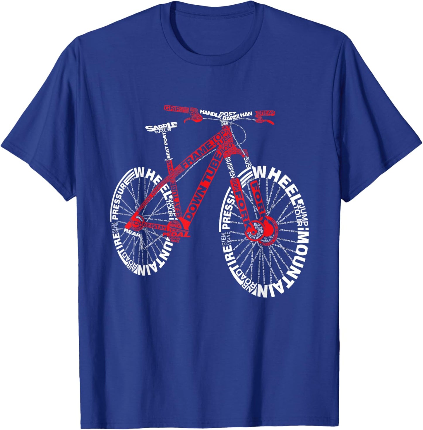 Bicycle Amazing Anatomy Mountain Bike T-Shirt - T-Shirt | Royal