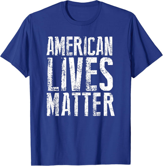 American Lives Matter United States USA Pride Flag T Shirt T-Shirt - T-Shirt | Royal