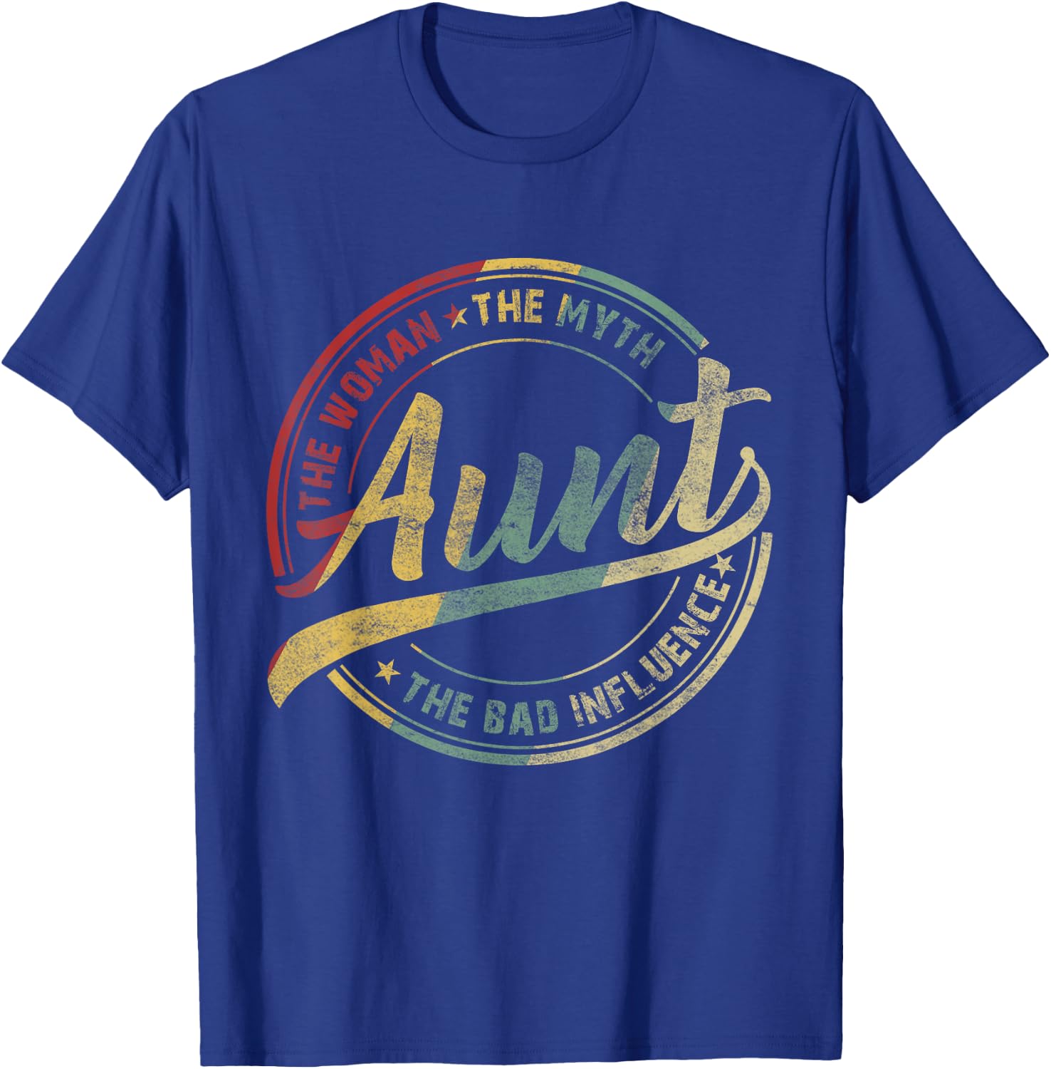 Vintage Aunt Woman Myth Bad Influence funny aunt gift T-Shirt - T-Shirt | Royal