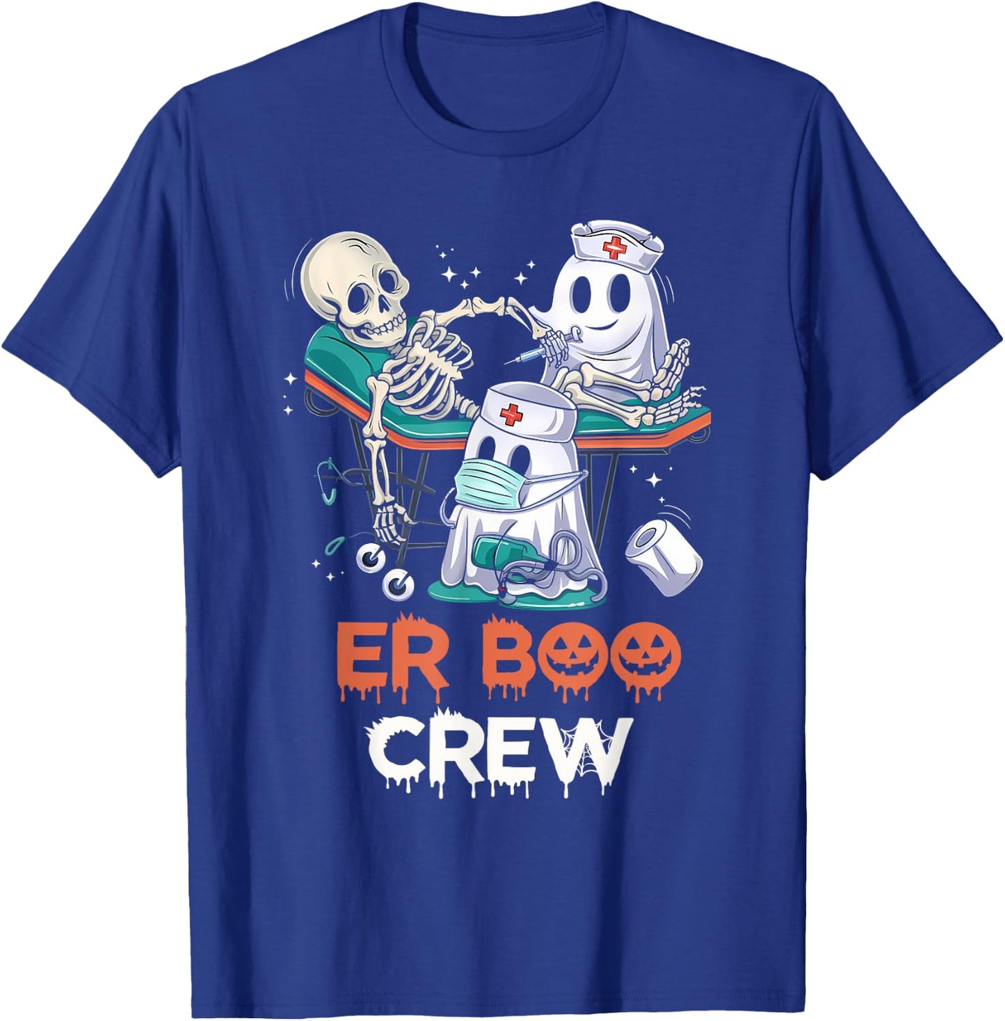 ER nurse shirt halloween ER boo crew Emergency Department T-Shirt - T-Shirt | Royal