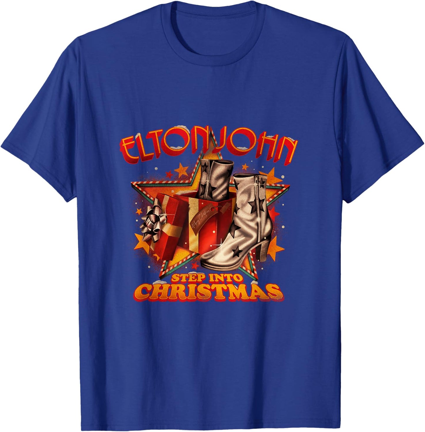 Official Elton John Step Into Christmas Boots T-Shirt - T-Shirt | Royal