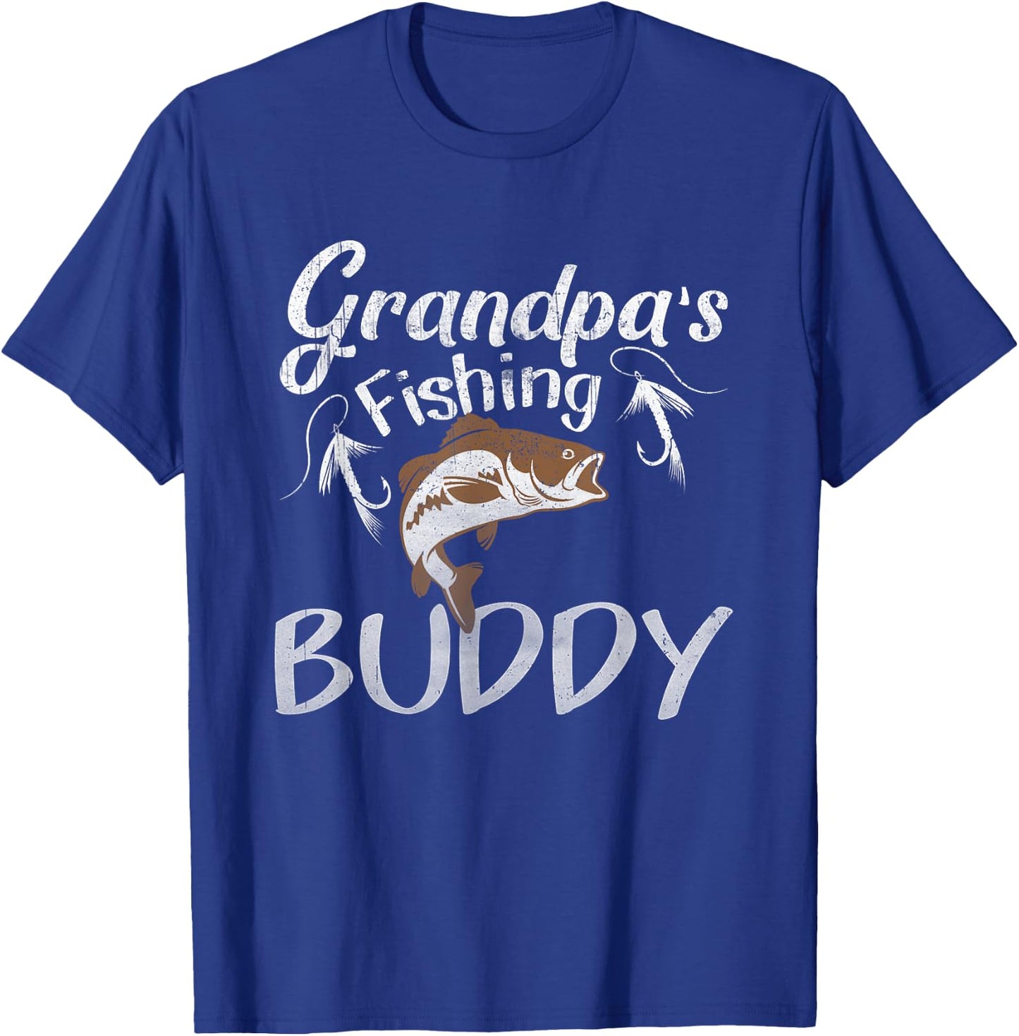 Grandpa's Fishing Buddy Grandson Granddaughter T-Shirt - T-Shirt | Royal