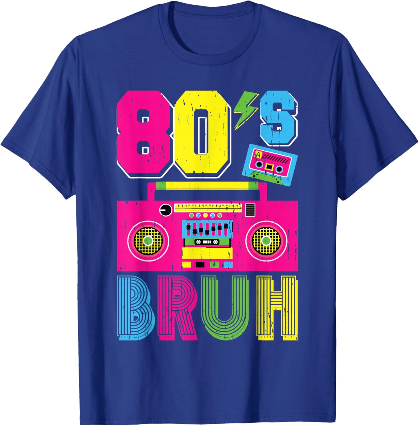 Retro 80s Bruh Outfits for Boys 1980s Party Outfit Eighties T-Shirt - T-Shirt | Royal