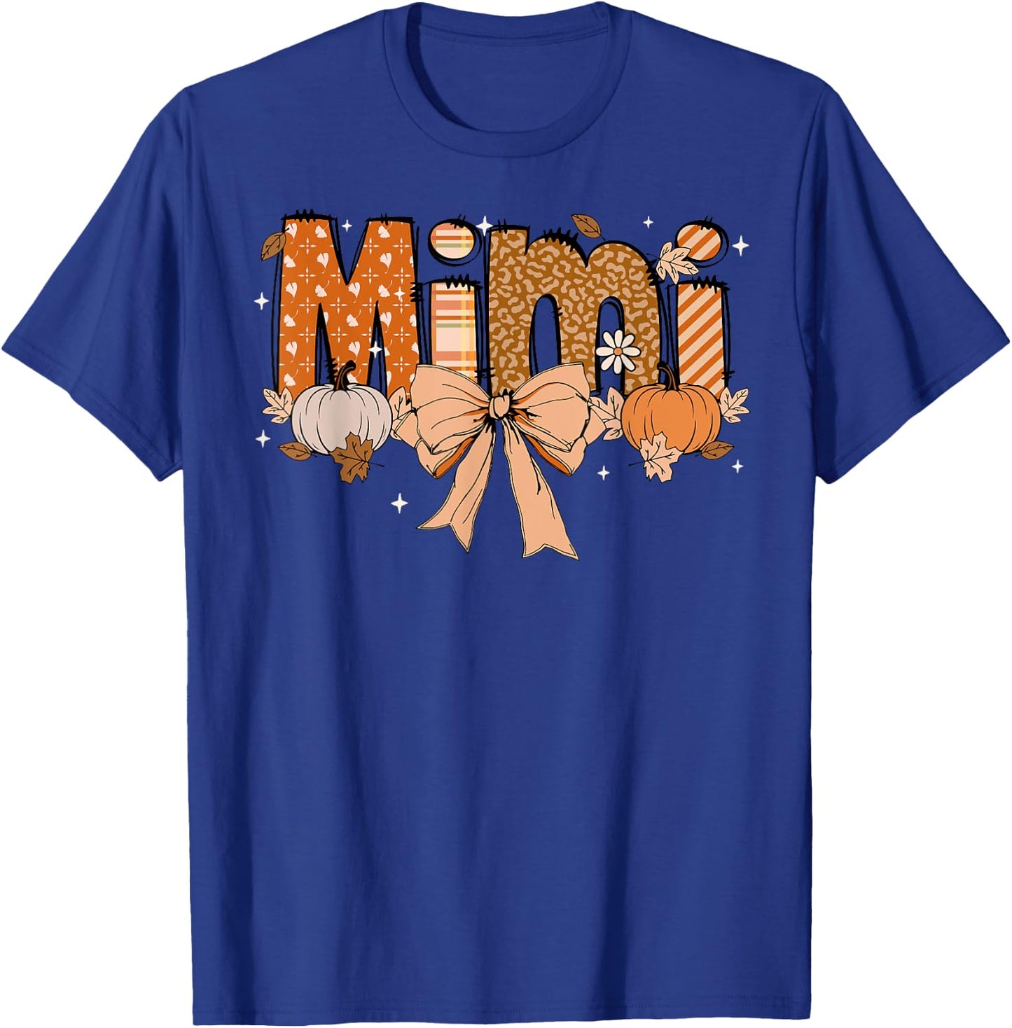 Mimi Pumpkin Fall Coquette Bow Thanksgiving Mom Women T-Shirt - T-Shirt | Royal