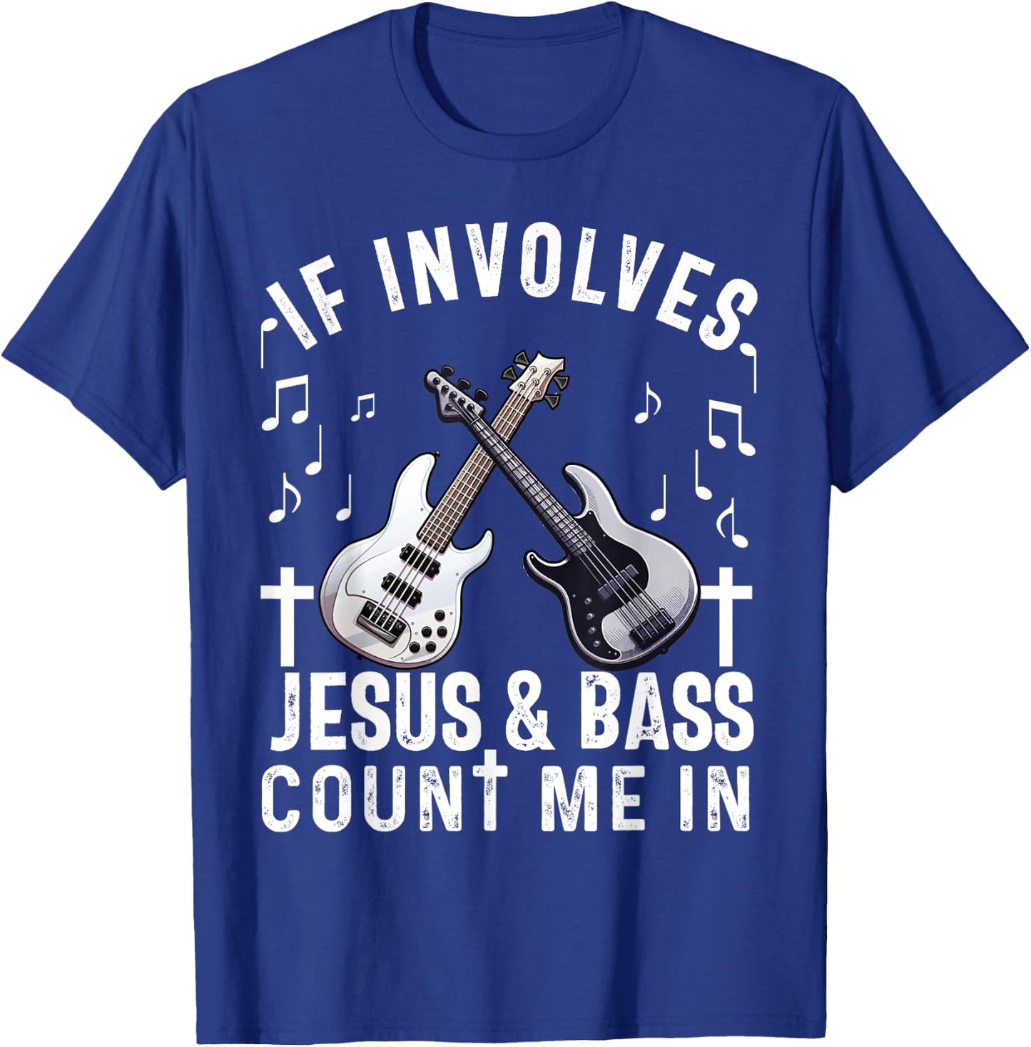 Christian Bass Guitar Player Worship Jesus Bassist Music T-Shirt - T-Shirt | Royal