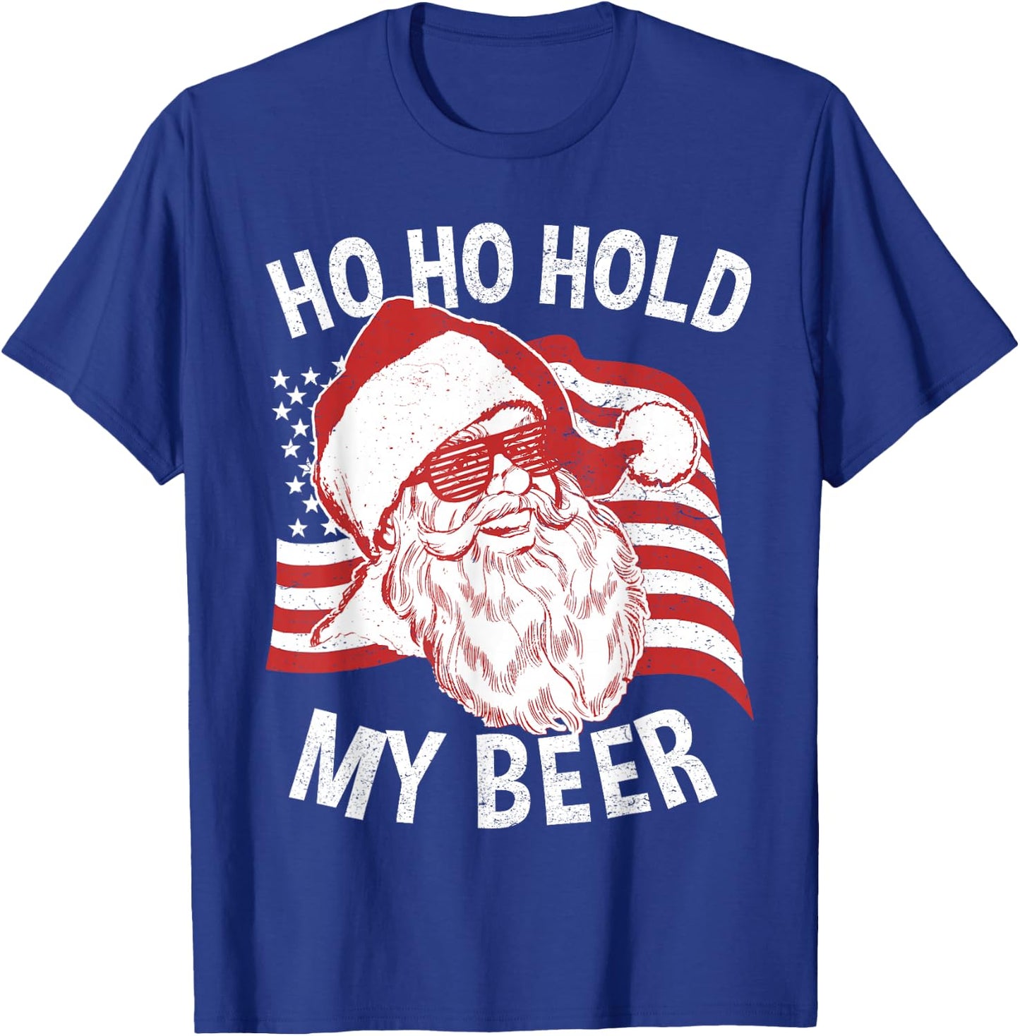 Christmas In July Shirt | Santa Ho Ho Hold My Beer T-Shirt - T-Shirt | Royal