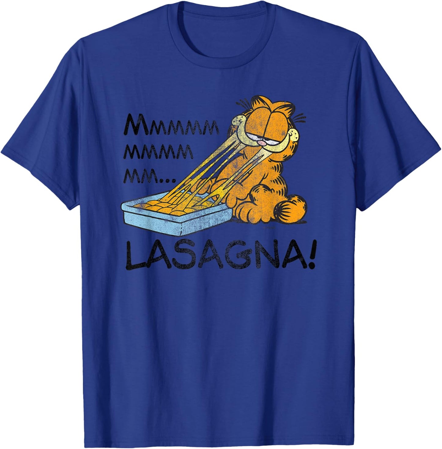Garfield Lasagna Mmm Cat Cartoon T-Shirt - T-Shirt | Royal