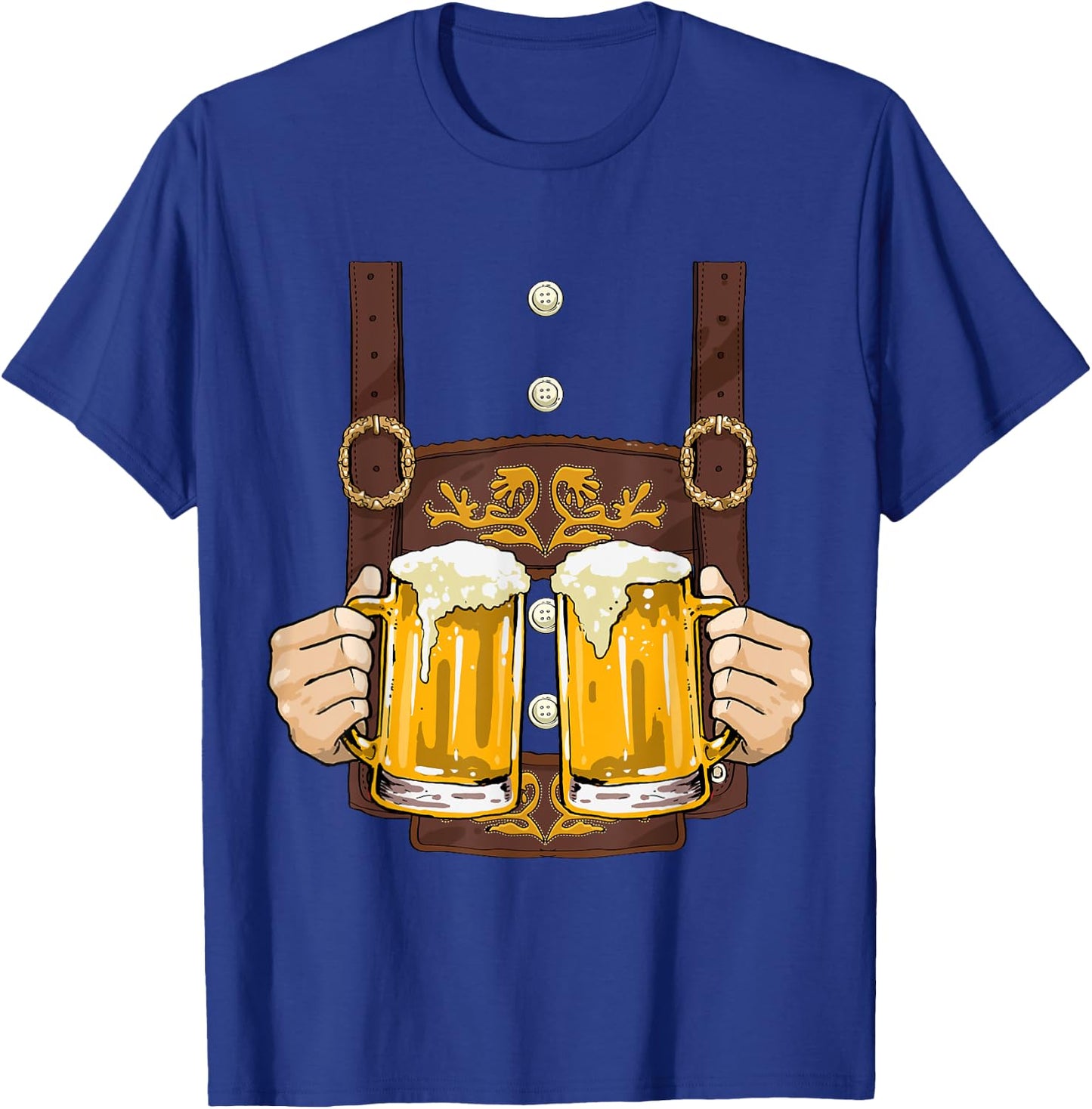 Lederhosen Costume Shirt Oktoberfest Men Cheers Beer Mug T-Shirt - T-Shirt | Royal