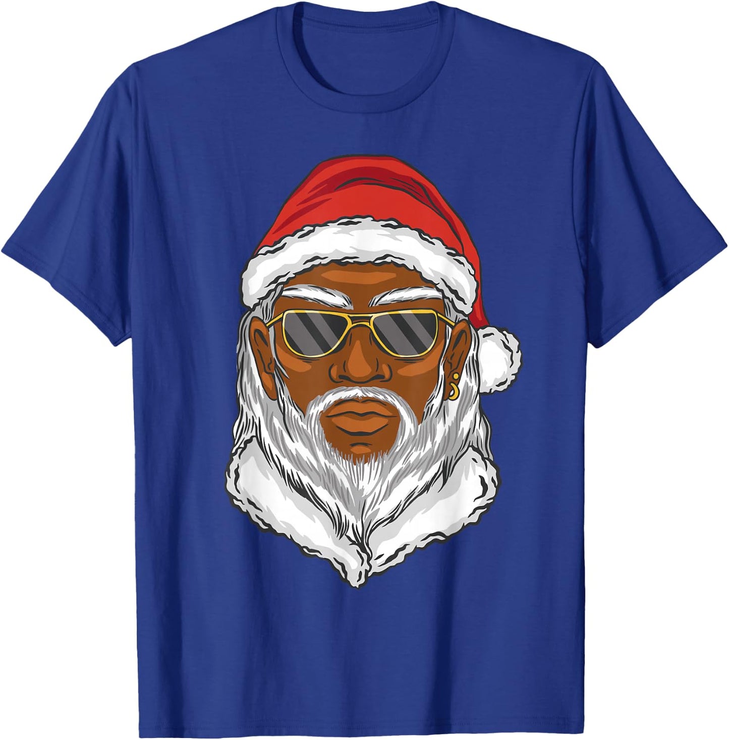 Black African American Santa Christmas Xmas Humor Men Women T-Shirt - T-Shirt | Royal