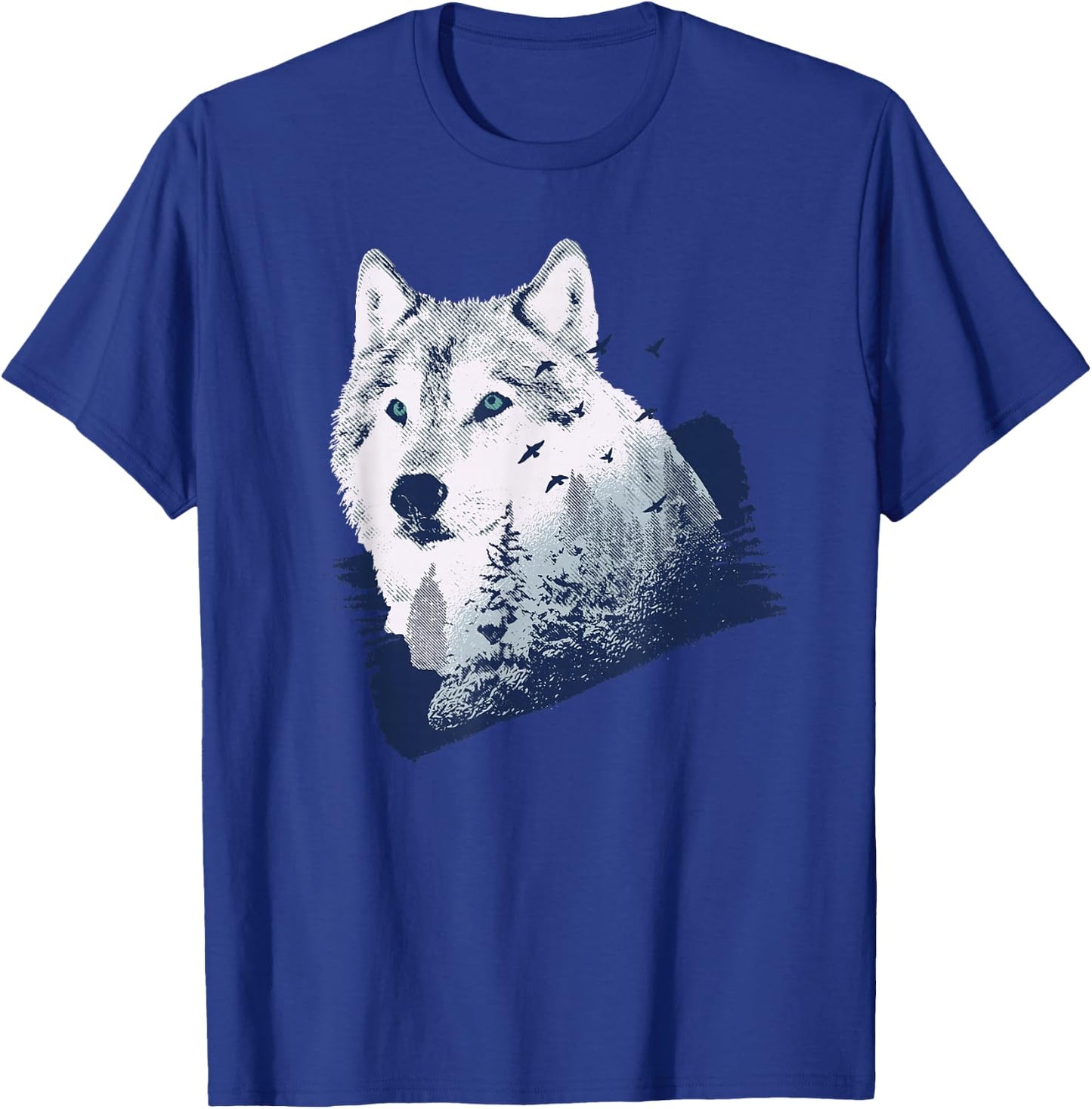 Wolf Nature Forest Outdoor Wolves Hiking Wolf Lover Gift T-Shirt - T-Shirt | Royal