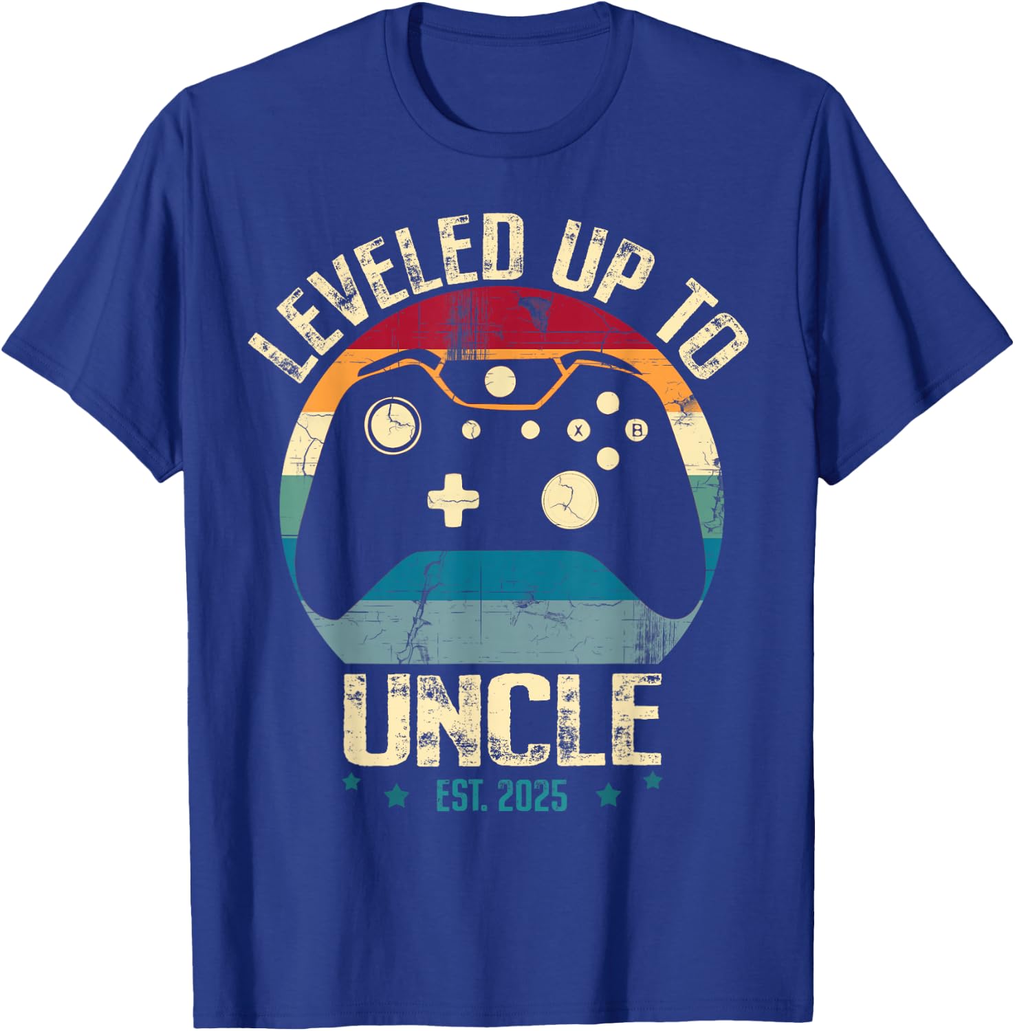 I Leveled Up To Uncle 2025 Promoted To First Time New Uncle T-Shirt - T-Shirt | Royal