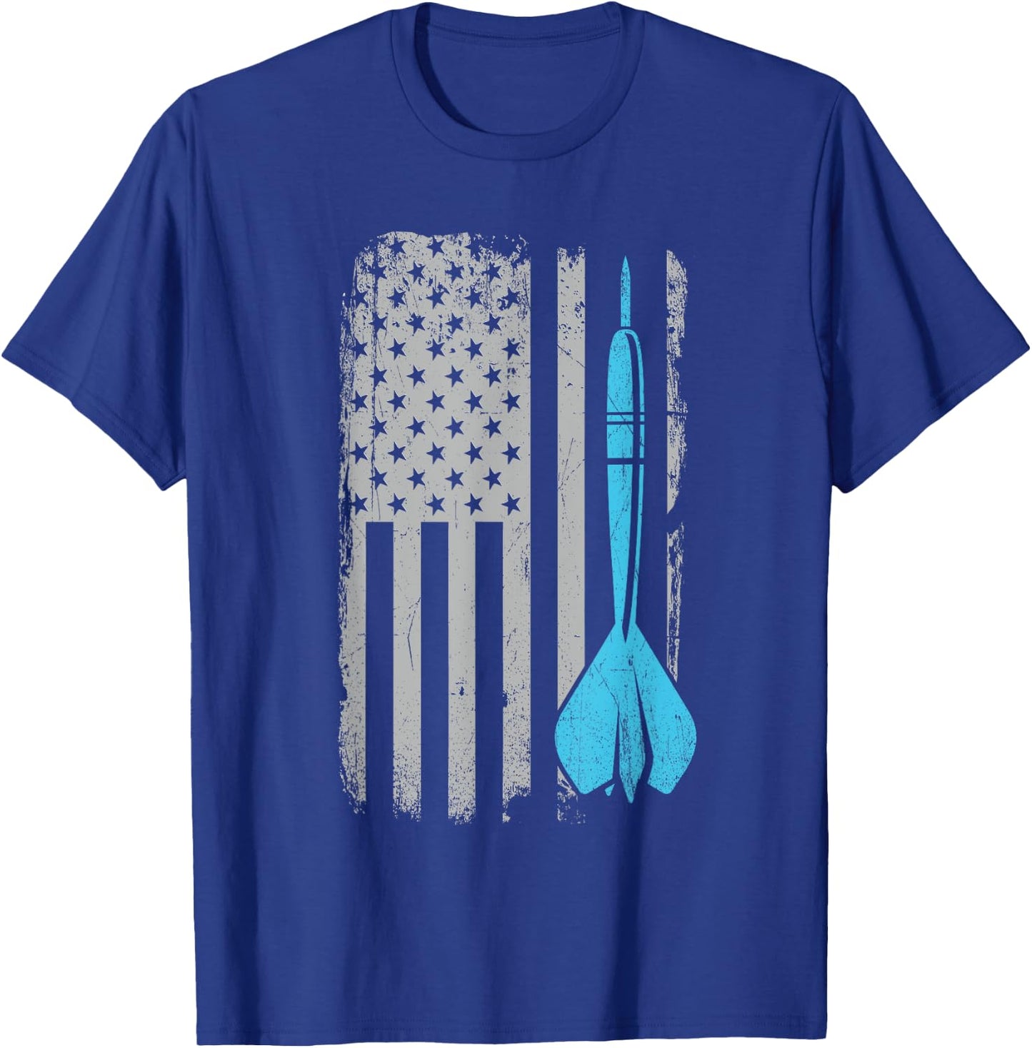 Throwing Darts - Vintage USA American Flag for Dart Players T-Shirt - T-Shirt | Royal