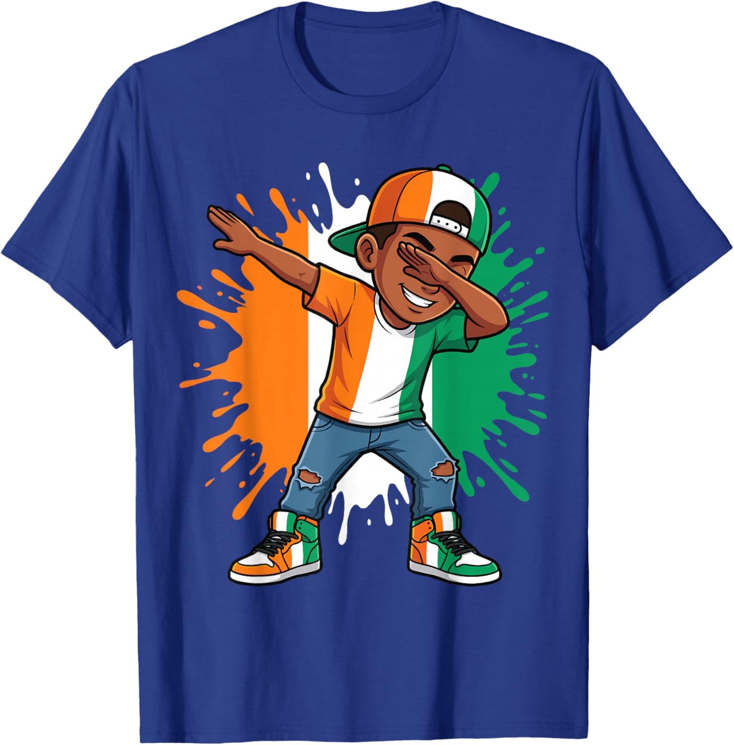 Ivory Coast Flag Dabbing Kid, Ivorian Boy, Côte D'Ivoire Boy T-Shirt - T-Shirt | Royal