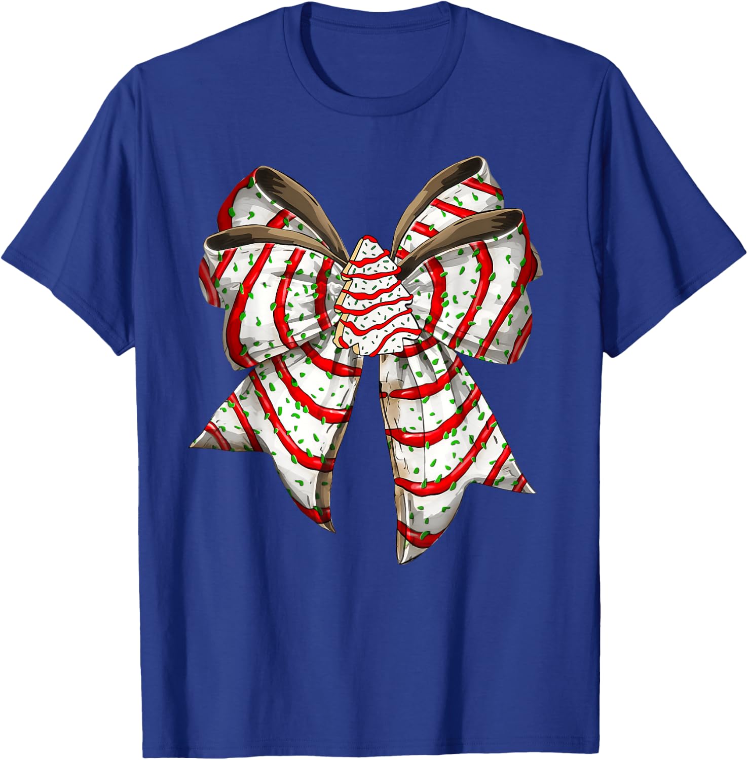 Coquette Bow Christmas Tree Cake Christmas Vibes Girls Women T-Shirt - T-Shirt | Royal