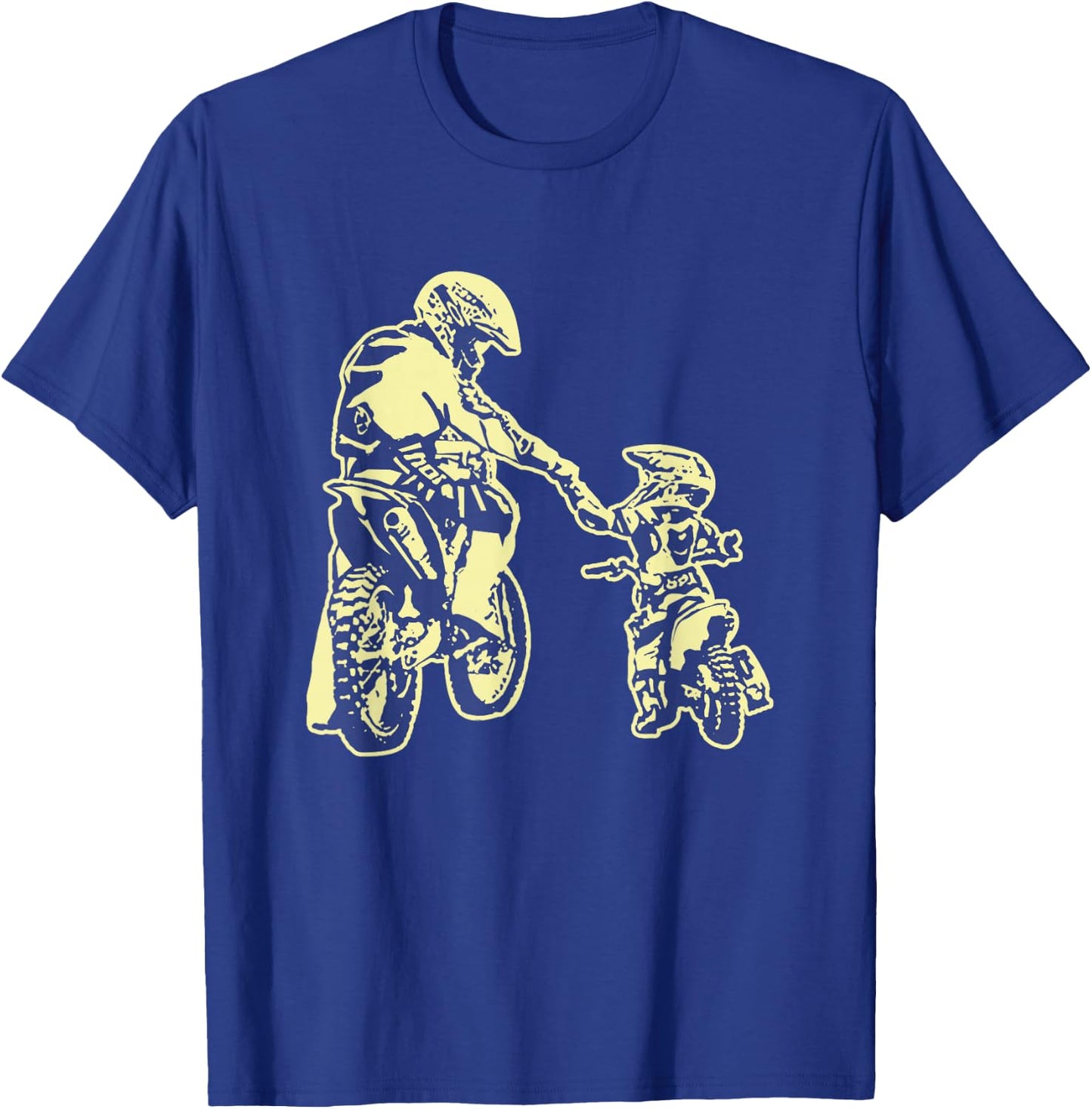 Father and Son Dirt Bike Racer Dirt Road Racing Motorcycle T-Shirt - T-Shirt | Royal