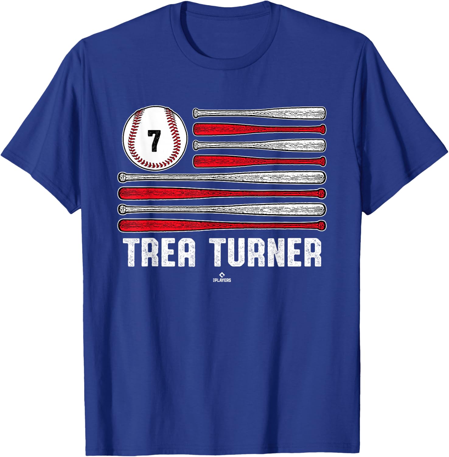 Baseball American Flag Trea Turner Philadelphia Baseball T-Shirt - T-Shirt | Royal
