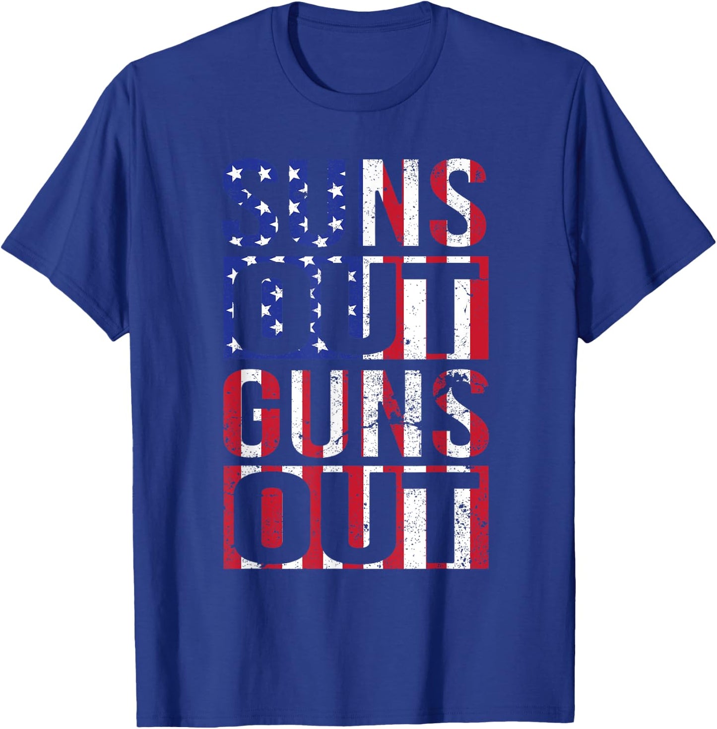Suns Out Guns Out Funny Fourth Of July Muscles T-Shirt - T-Shirt | Royal