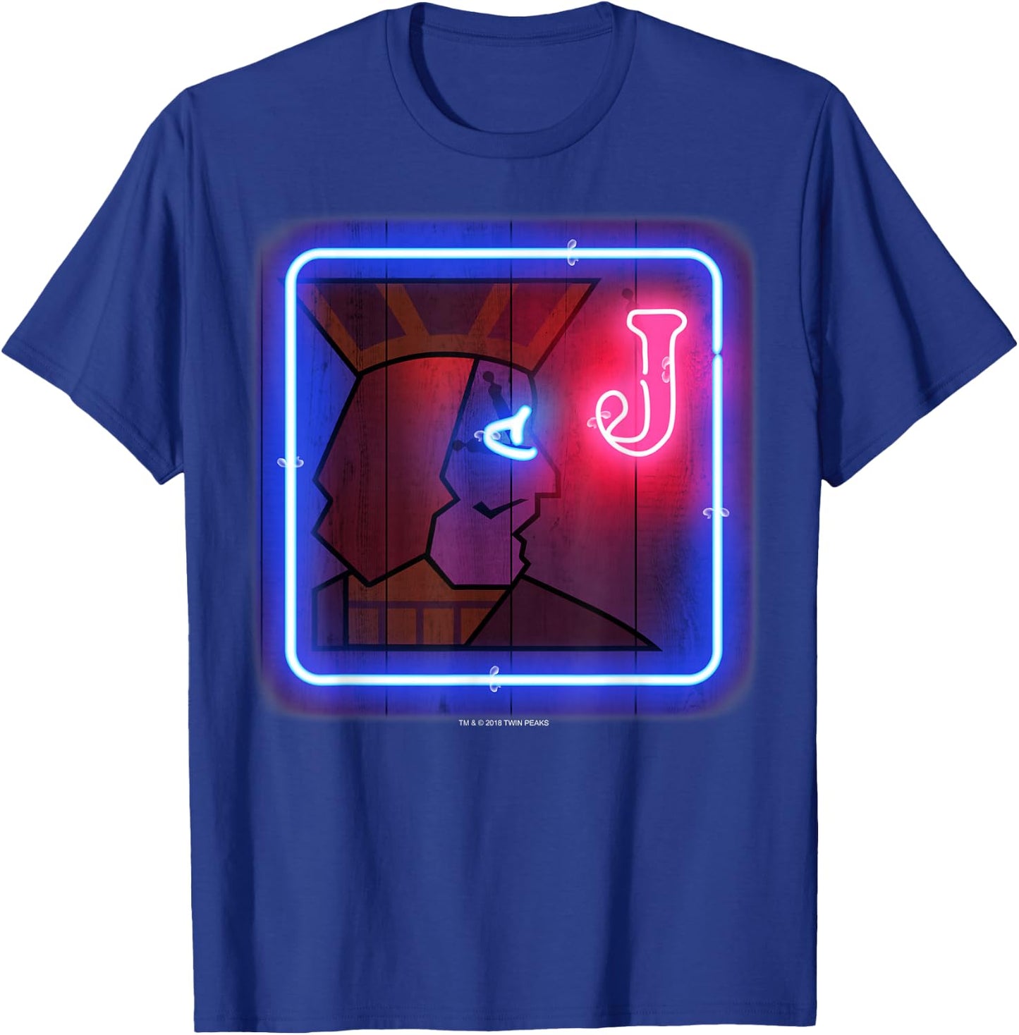 Twin Peaks One Eyed Jack's Classic Neon Bar Sign T-Shirt - T-Shirt | Royal