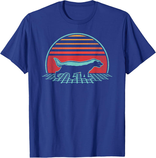 Honey Badger Lover Animal Retro Vintage 80s Style T-Shirt - T-Shirt | Royal