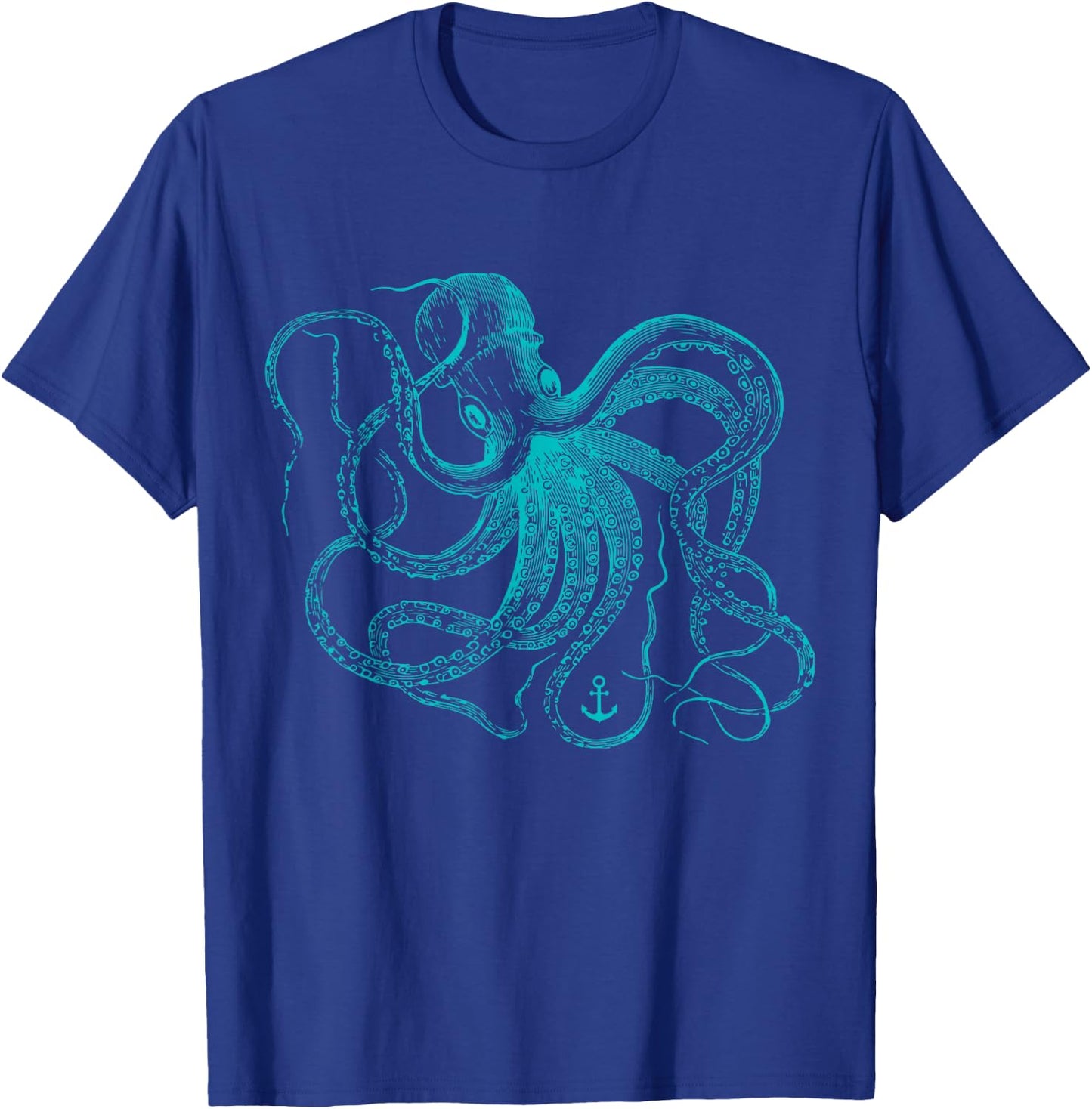 Octopus Cool Vintage Marine Biologist Ocean Sea Life T-Shirt - T-Shirt | Royal