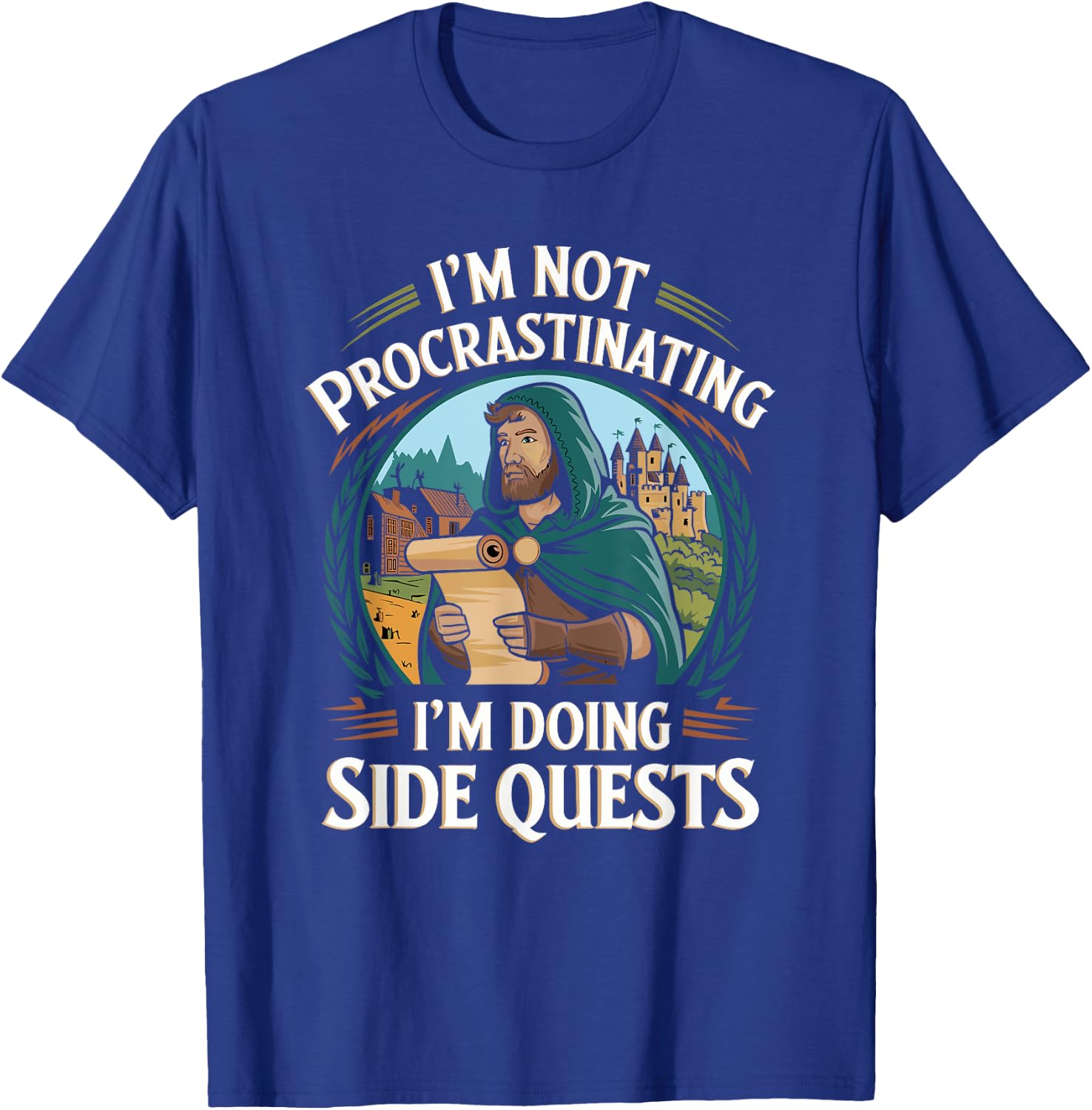 I'm Not Procrastinating Funny Side Quests Gamer T-Shirt - T-Shirt | Royal