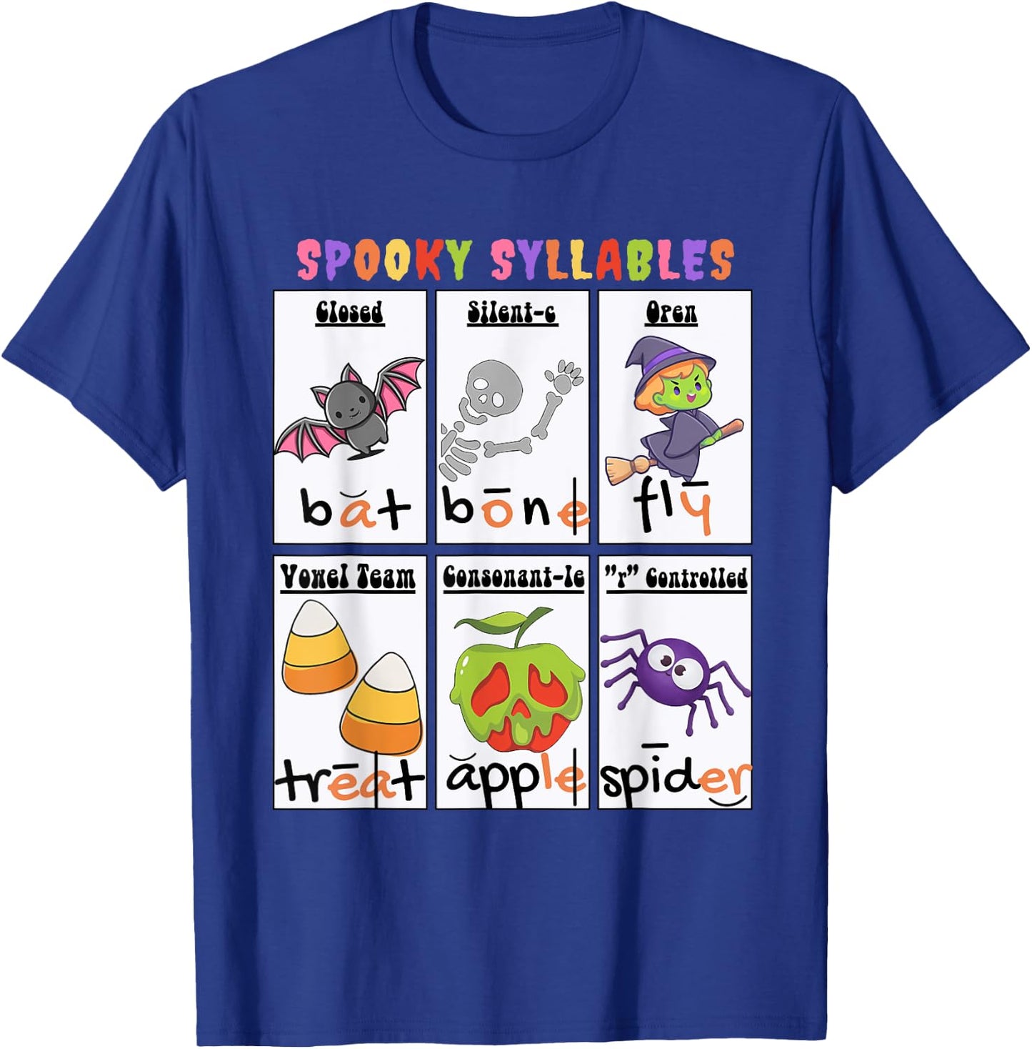 Spooky Syllables Funny Halloween T-Shirt - T-Shirt | Royal